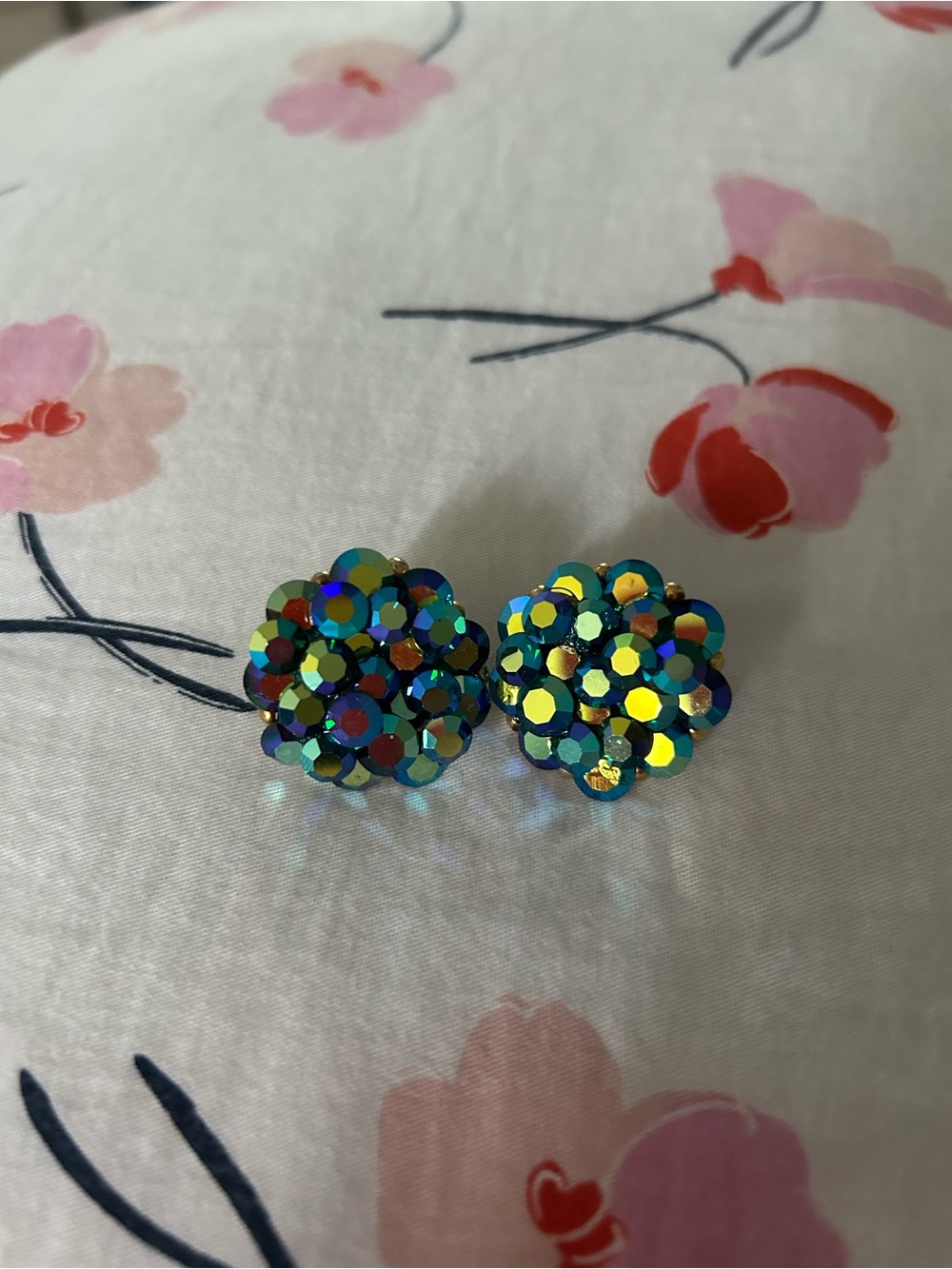 Multicolor Iridescent Cluster Stud Earrings